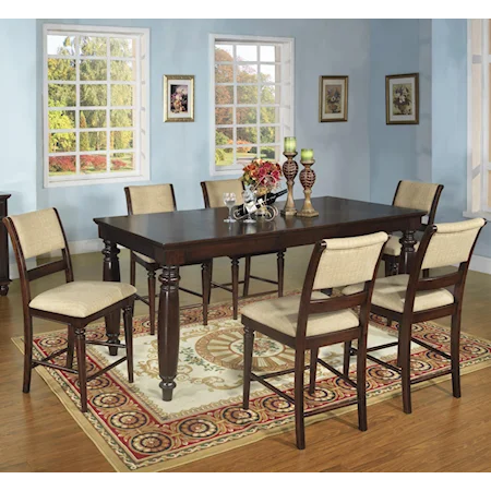 Williamsburg Traditional Gathering Height Dining Set